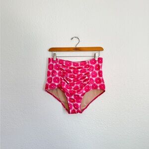 Kortni Jeane pink grapefruit ruched swim bottoms